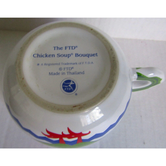 Vintage 1992 Rooster FTD Chicken Soup Bouquet Oversized Coffee Tea Mug Farm - Picture 5 of 5